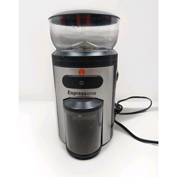 Espressione Other - ESPRESSIONE PROFESSIONE CONICAL BURR COFFEE GRINDER BLACK/SiILVER MEC-5198 WORKS